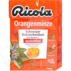 Ricola Böxli Orangenminze Zuckerfrei, 50 g